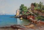 German or Austrian Romanticist (XIX) - Coastal view in, Antiek en Kunst