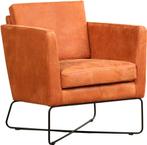 Oranje leren moderne design fauteuil - Kenia Leer Rost (oran, Huis en Inrichting, Fauteuils, Nieuw, Ophalen of Verzenden, 50 tot 75 cm