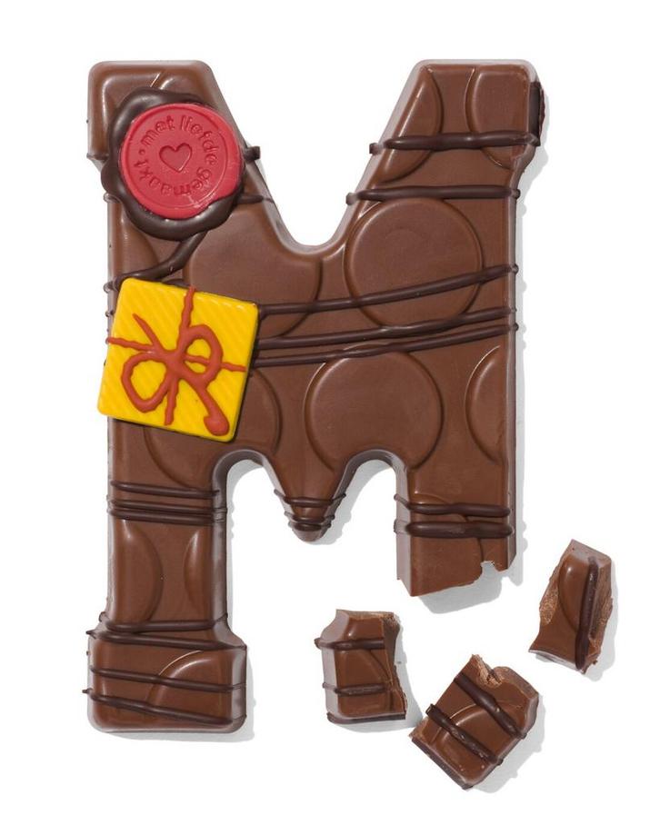 HEMA Handgedecoreerde chocoladeletter melk M 180g, Diversen, Sinterklaas, Nieuw, Verzenden