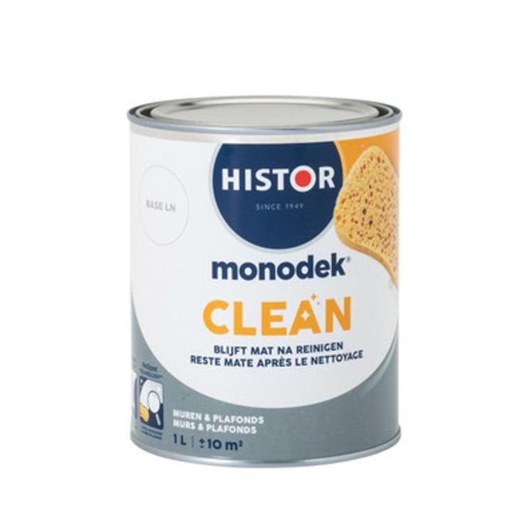 Histor Monodek Clean - wit - 1 liter (Professionele latex), Doe-het-zelf en Verbouw, Verf, Beits en Lak, Verf, Wit, Nieuw, Minder dan 5 liter