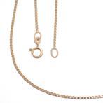 Roségouden Venetiaanse schakel ketting | 50 cm, Sieraden, Tassen en Uiterlijk, Kettingen, Ophalen of Verzenden, Gebruikt, Overige kleuren