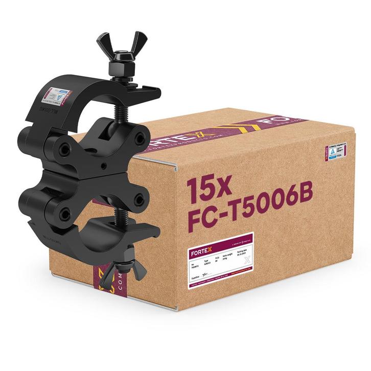 15x FORTEX Swivel Coupler truss klem WLL 500kg buis Ø48-51mm, Muziek en Instrumenten, Licht en Laser, Verzenden