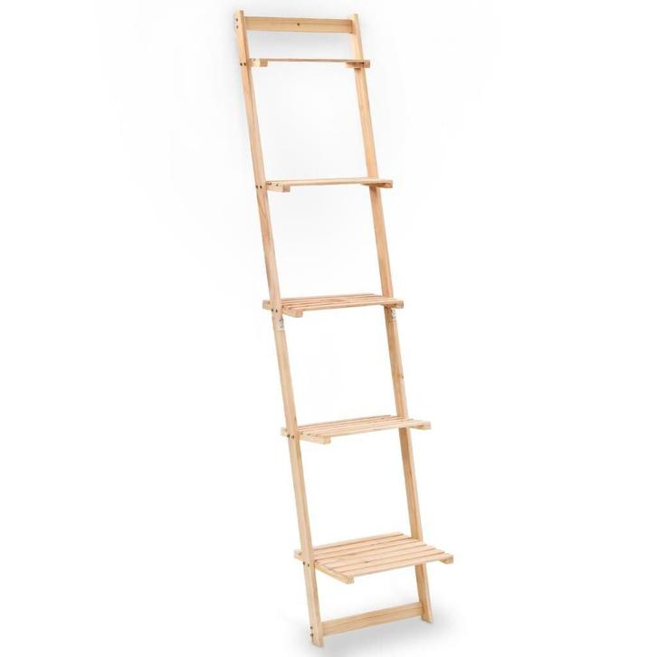 Wandrek Ladder - Houten Rek - Retourdeal - 55% KORTING!, Huis en Inrichting, Woonaccessoires | Wandplanken en Boekenplanken, Nieuw