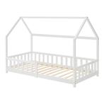 Kinderbed Hesel huisbed met uitvalbeveiliging 90x200 cm wit, Verzenden, Nieuw
