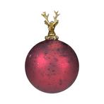 decoratie bal hert antiek rood 12cm, Huis en Inrichting, Woonaccessoires | Overige, Verzenden, Nieuw