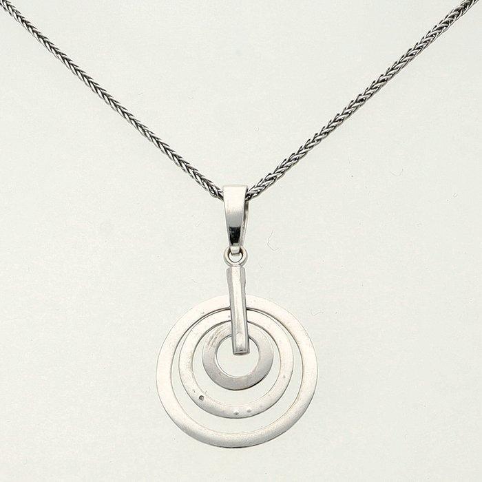 Ketting met hanger - 14 karaat Witgoud - Diamant, Sieraden, Tassen en Uiterlijk, Antieke sieraden