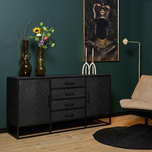 *WOONWINKEL* Starfurn New York Visgraat Dressoir Industrieel, Huis en Inrichting, Kasten | Dressoirs, Nieuw, Verzenden
