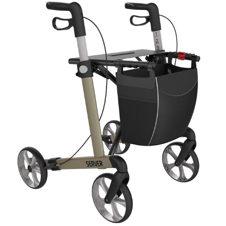 Rehasense Server lichtgewicht rollator LOW - Champagne, Diversen, Rollators, Ophalen of Verzenden