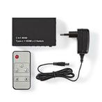 HDMI schakelaar 3-Poorts met 2x HDMI en 1x USB-C vswi34721at, Audio, Tv en Foto, Audiokabels en Televisiekabels, Nieuw, Verzenden