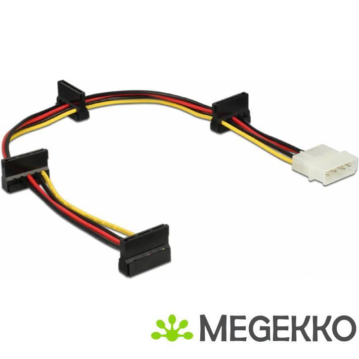 Delock 60142 Kabel Voeding Molex 4-polige stekker > 4 x SATA, Computers en Software, Overige Computers en Software, Nieuw, Verzenden