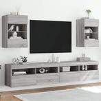 vidaXL Tv-wandmeubels met LED 2 st 40x30x60,5 cm grijs, Verzenden, Nieuw, Overige houtsoorten