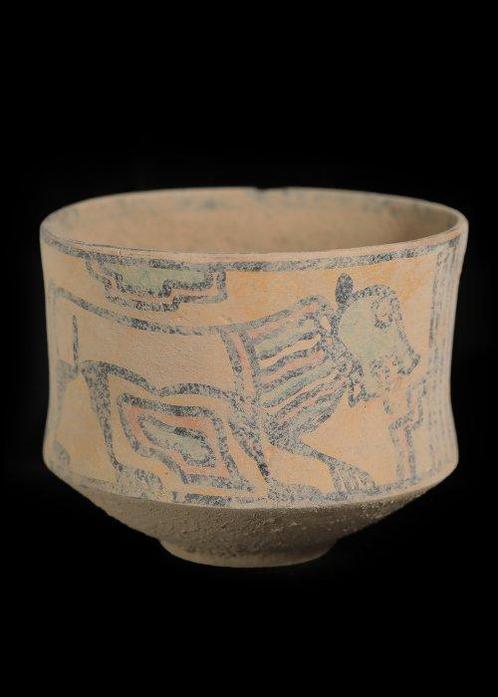 Indus Vallei Terracotta Vat met polychromatische, Antiek en Kunst, Antiek | Overige Antiek