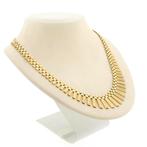 Gouden gematteerde Cleopatra collier | 46 cm, Sieraden, Tassen en Uiterlijk, Kettingen, Ophalen of Verzenden, Gebruikt, Overige kleuren