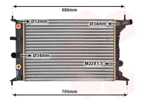 RADIATOR VOOR OPEL VECTRA B 1995-1998 1300158, Auto-onderdelen, Airco en Verwarming, Nieuw, Ophalen of Verzenden