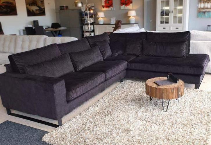 Hoekbank Naarden - hoekbanken - Zwart, Huis en Inrichting, Banken | Sofa's en Chaises Longues, 150 cm of meer, Nieuw, 250 tot 300 cm