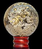 Goud Pyriet Steen Bol - Hoogte: 125 mm- 4 kg - (1)