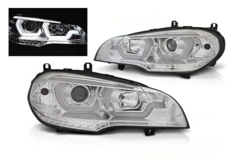 Tube light LED DRL koplampen Chrome geschikt voor BMW X5 E70, Auto-onderdelen, Verlichting, Nieuw, BMW, Verzenden