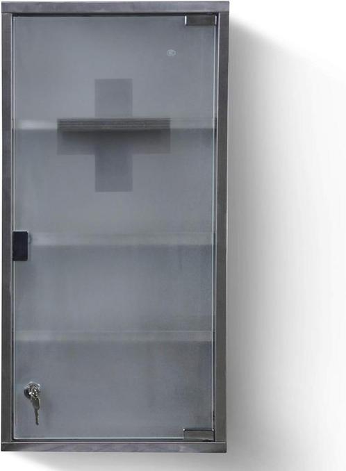 Afsluitbare Medicijnkast met 4 Vakken - 30x12x60 cm - Zilver, Huis en Inrichting, Kasten | Overige, Nieuw, Verzenden