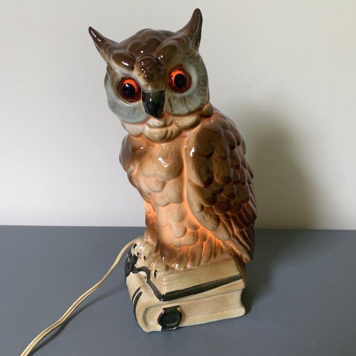 EHZ - Vintage lamp uil met glazen ogen, parfumlamp ca, Antiek en Kunst, Antiek | Glas en Kristal