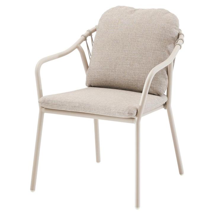 Sandora dining tuinstoel aluminium latte stapelbaar, Tuin en Terras, Tuinstoelen, Nieuw, Ophalen of Verzenden