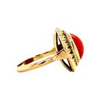 Gouden ring met bloedkoraal 14 krt, Ophalen of Verzenden, Nieuw
