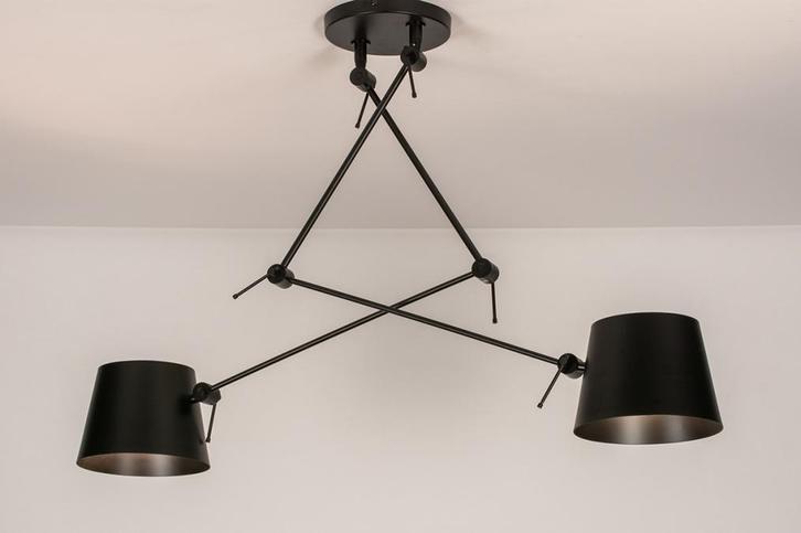 Rietveld Hanglampen - Zwart - Metaal, Huis en Inrichting, Lampen | Hanglampen, Verzenden
