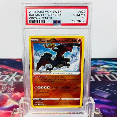 Pokémon Graded card - Radiant Charizard #020 Crown Zenith -, Hobby en Vrije tijd, Verzamelkaartspellen | Pokémon