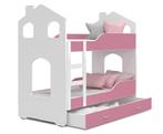 Compleet stapelbed met matrassen en opbergruimte - Roze h..., Ophalen of Verzenden, Nieuw, 160 tot 180 cm, 70 tot 85 cm