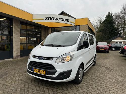 Ford Transit Custom 270 2.2 TDCI L1H1 6Pers Airco Dubbel Cab, Auto's, Bestelauto's, Onderhoudsboekje, Lease, Handgeschakeld, Wit