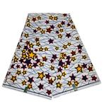 VLISCO stof Hollandais Afrikaanse Wax print - Wit Geel / Rod, Ophalen of Verzenden, Nieuw