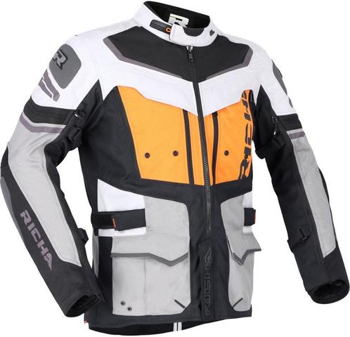 Richa Infinity 2 Adventure Oranje Grijs Textiele Motorjas, Motoren, Kleding | Motorkleding, Heren, Nieuw met kaartje, Jas | textiel