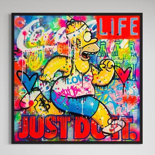 HÖK (1984) - The Homer Maratthon (XL) NO RESERVE PRICE, Antiek en Kunst, Kunst | Schilderijen | Modern