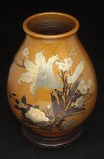 Zeer mooie bronzen vaas Tien bloemen, gesigneerd - Brons -