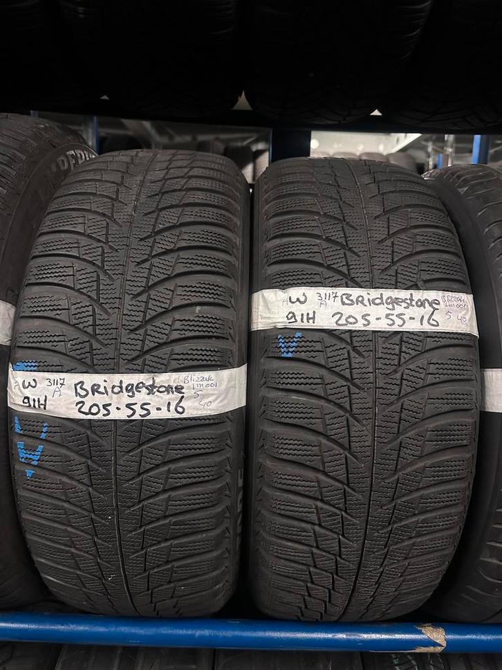 2x205-55-16 Continental winter 7mm €45 per band 205 55 16, Auto-onderdelen, Banden en Velgen, 16 inch, Winterbanden, 205 mm, Personenwagen