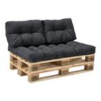 Kussenset - palletkussen en 2x rugkussens donkergrijs