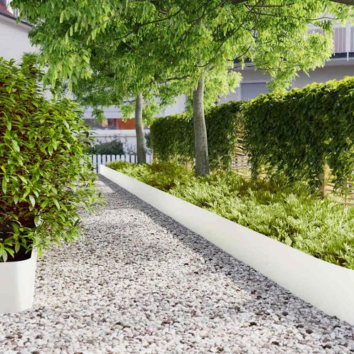 vidaXL Gazonranden 10 st 25x103 cm koudgewalst staal wit, Tuin en Terras, Overige Tuin en Terras, Nieuw, Verzenden