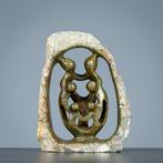 Beeld, Familiebeeld van zes personen - 200 mm - Serpetine, Antiek en Kunst