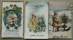 Oude kerstkaarten - kleinformaat kerst, kerstmis, nieuwjaar,, Gelopen