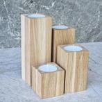 HOCHO Eikenhouten Waxinelichthouders – Set van 4, Ophalen of Verzenden, Nieuw