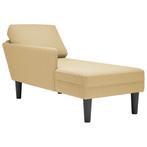 vidaXL Chaise longue met kussen corduroy stof lichtgroen, Verzenden, Nieuw