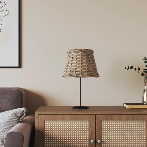 vidaXL Lampenkap Ø15x12 cm wicker bruin, Huis en Inrichting, Lampen | Lampenkappen, Bruin, Nieuw, Verzenden