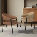 Set van 2 Luxe Eetkamerstoelen – Microvezel en Metaal, Huis en Inrichting, Stoelen, Verzenden, Nieuw