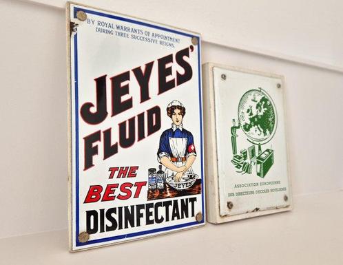 Lote de 2 carteles publicitarios esmaltados originales -, Antiek en Kunst, Antiek | Wandborden en Tegels