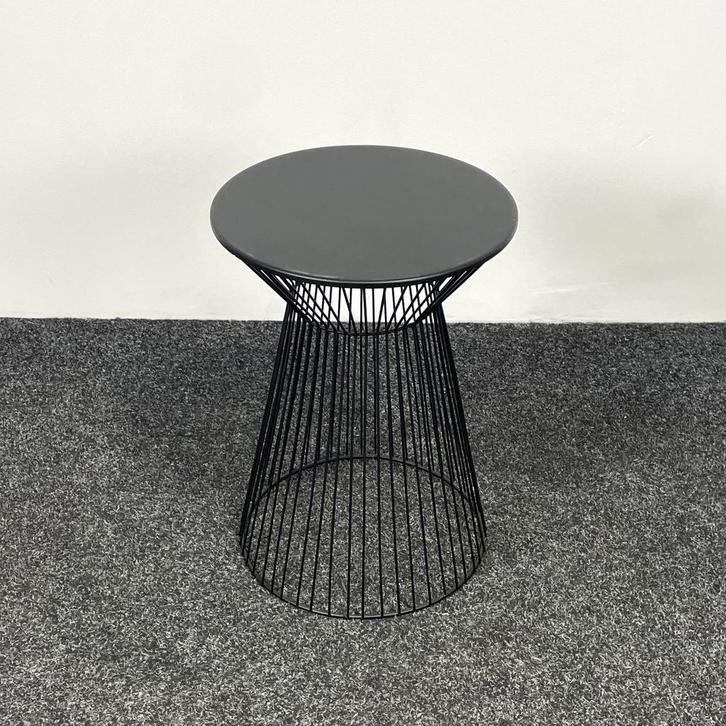 Bijzettafel - Zwart Metaal | Ø 33 cm, Huis en Inrichting, Tafelonderdelen, Gebruikt, Ophalen of Verzenden