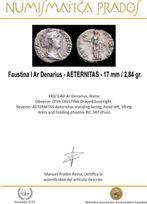 Romeinse Rijk. Faustina I († 140/1 n.Chr.). Denarius, Postzegels en Munten