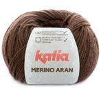Katia Merino Aran - 46 bruin - Merinogaren, Hobby en Vrije tijd, Breien en Haken, Ophalen of Verzenden, Nieuw
