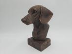 Bust of a long haired dachshund bust dog statue - home decor, Verzenden, Nieuw