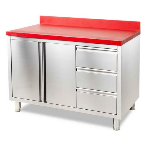 HCB Werkkast - snijtafel - 2 klapdeuren - lades - 120 cm -, Zakelijke goederen, Horeca | Keukenapparatuur, Nieuw in verpakking
