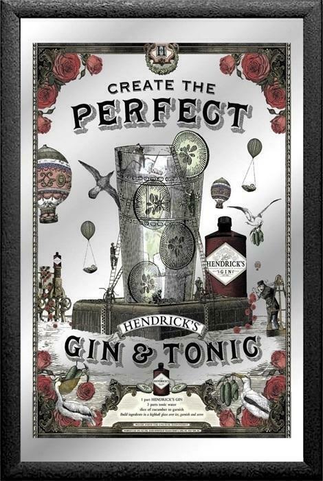 Perfect Hendrick's Gin & Tonic Spiegel, Huis en Inrichting, Woonaccessoires | Spiegels, Nieuw, Verzenden