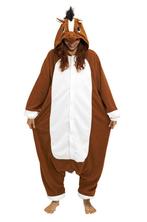 Onesie Paard Pak L-XL Paardenpak Kostuum Bruin Veulen Zacht, Maat 52/54 (L), Carnaval, Nieuw, Ophalen of Verzenden